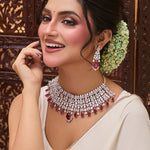 Ruhi Nakshatra CZ Red Choker Set