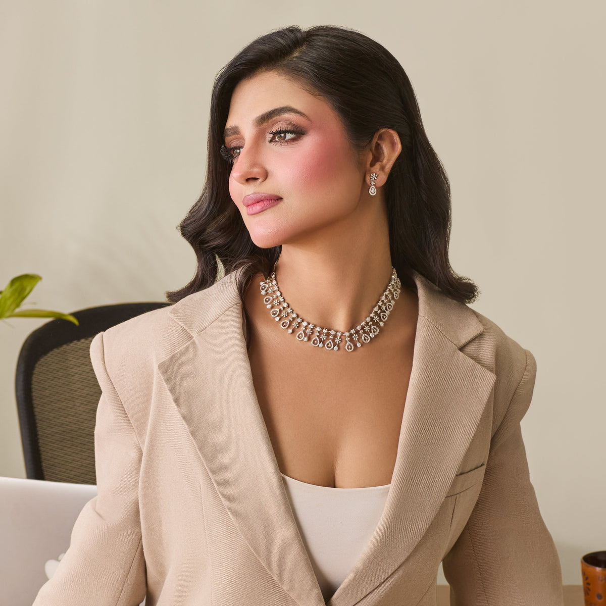 Aina Nakshatra CZ Necklace Set