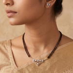 Rishita CZ Black Beads Necklace Set