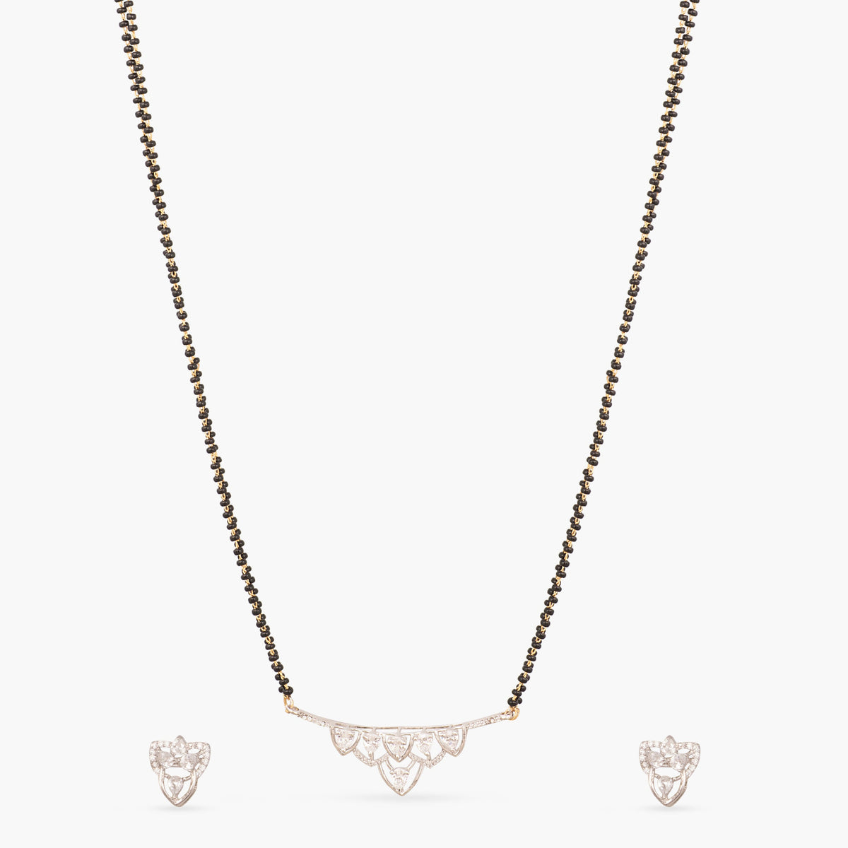 Rishita CZ Black Beads Necklace Set