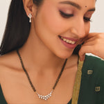 Aura CZ White Black Beads Necklace Set