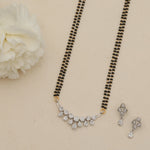 Aura CZ White Black Beads Necklace Set