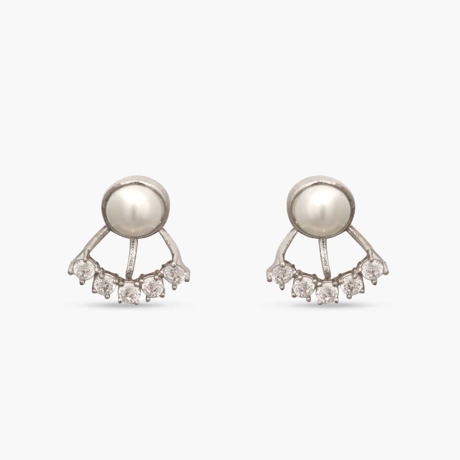 Pearl Glow CZ Stud Earrings