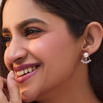 Pearl Glow CZ Stud Earrings