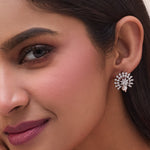 Floral Pearl Nakshatra CZ Stud Earrings
