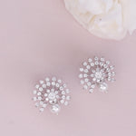 Floral Pearl Nakshatra CZ Stud Earrings