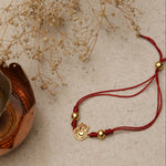 Shree Ganesha Gold Plated Silver Rakhi