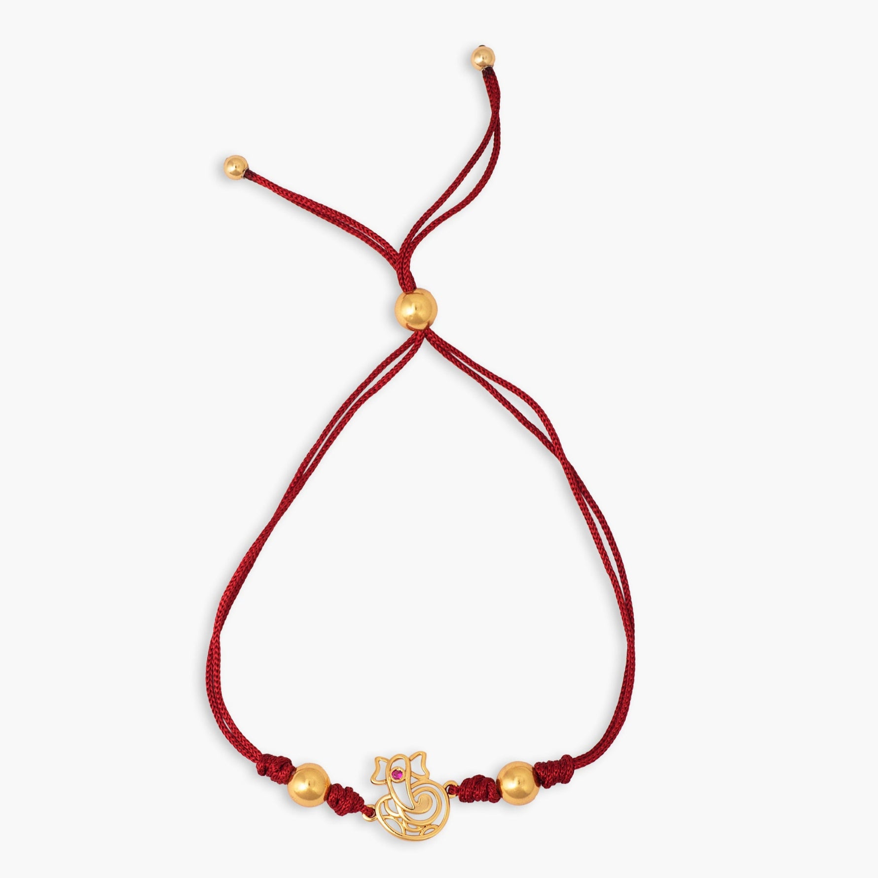 Shree Ganesha Gold Plated Silver Rakhi
