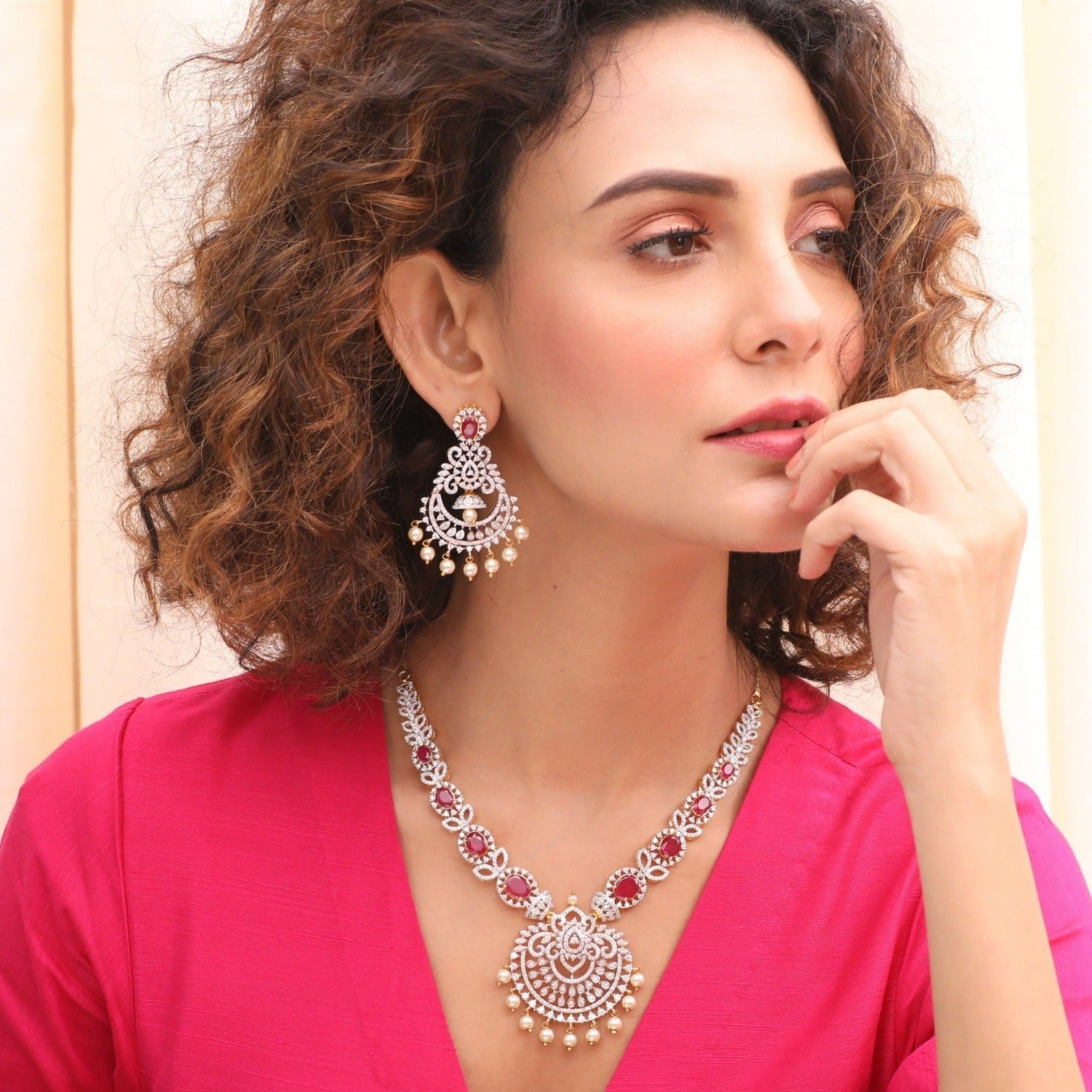 Anju Nakshatra CZ Statement Necklace Set