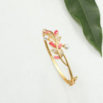 Eriha Pearl Nakshtra CZ Pink Leaf Bracelet
