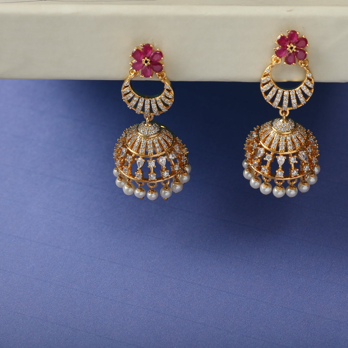 Surabhi Nakshatra CZ Jhumki Earrings