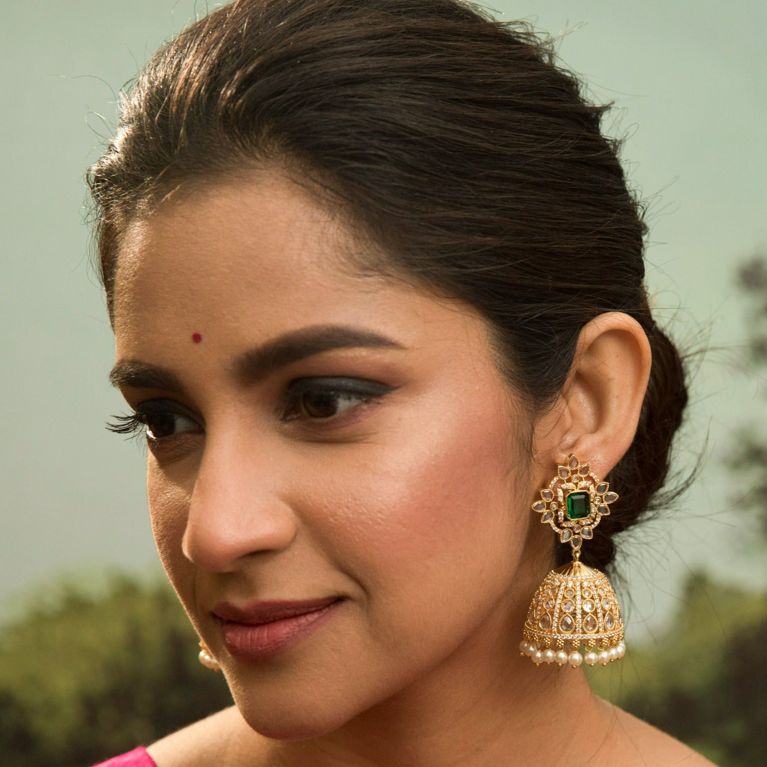 Sadie Nakshatra CZ Jhumka Earrings