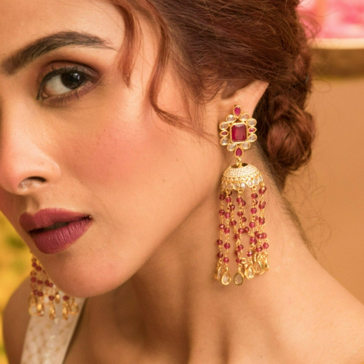 Classic Beads Jhumki Earrings