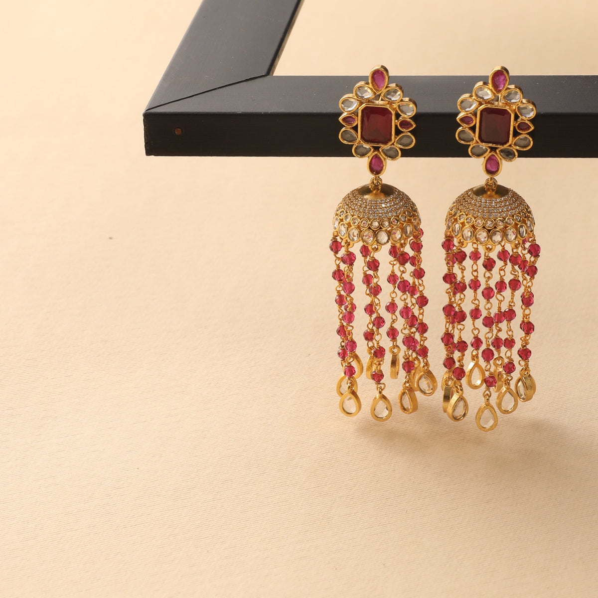 Classic Beads Jhumki Earrings