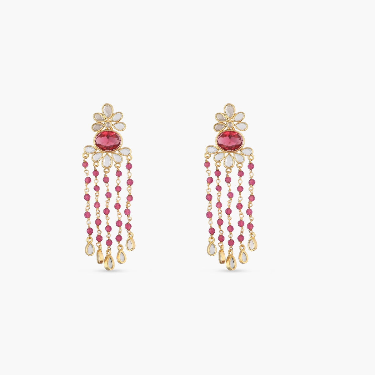 Floral Beads Drop Earrings