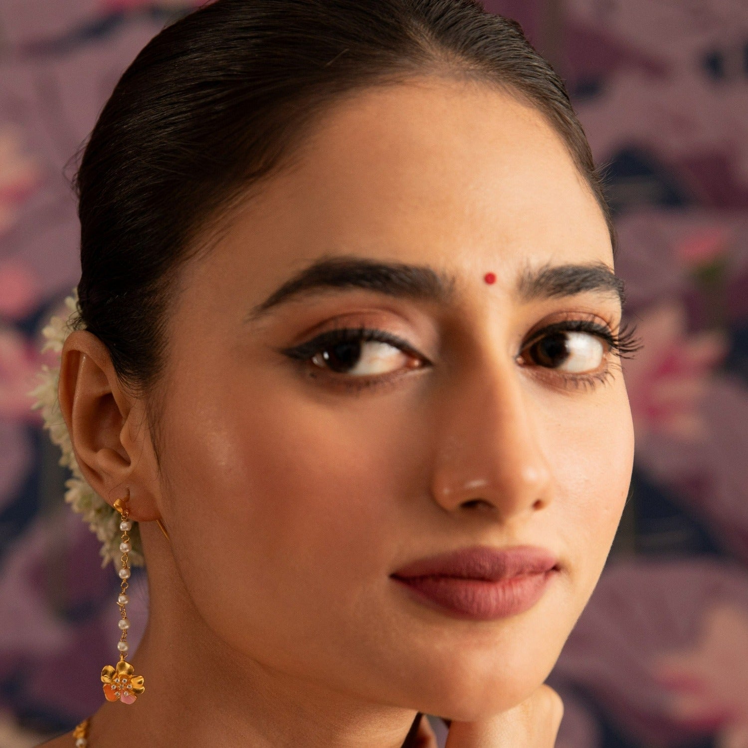 Jalaja Delicate Floral Drop Earrings
