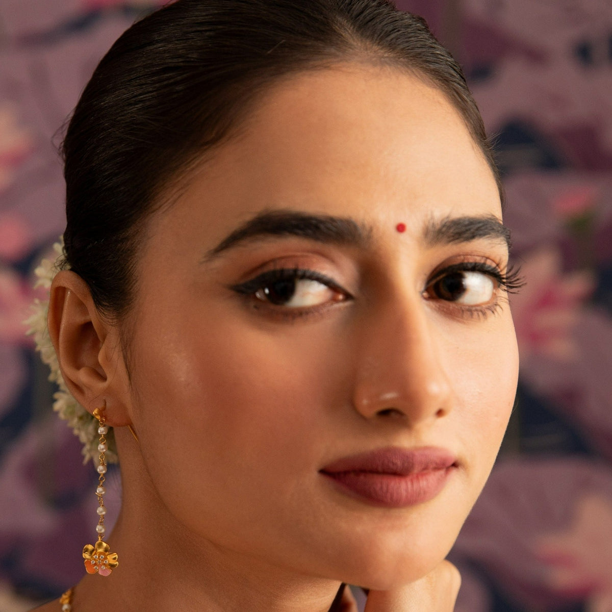 Jalaja Delicate Floral Drop Earrings