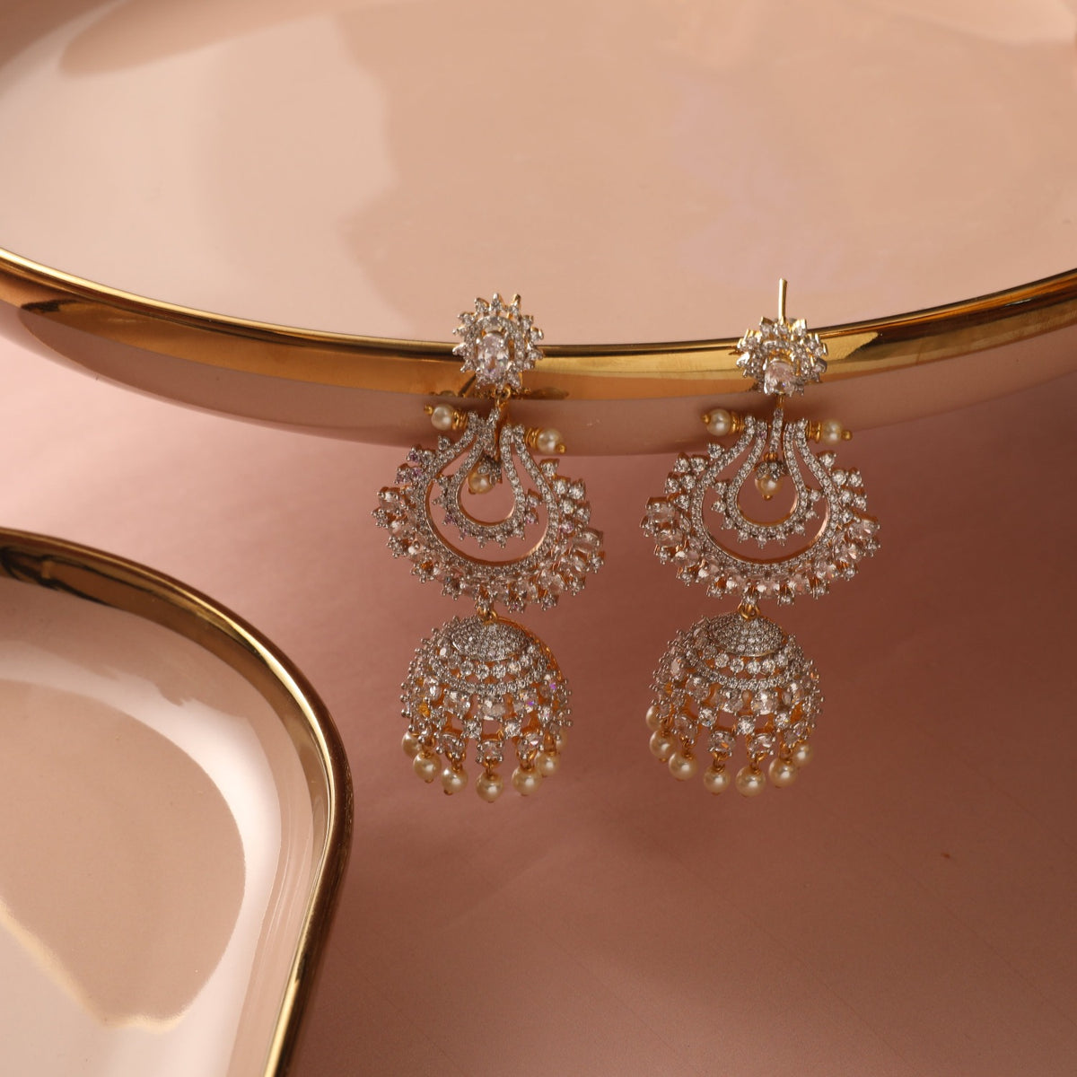 Eden Nakshatra CZ Jhumka Earrings