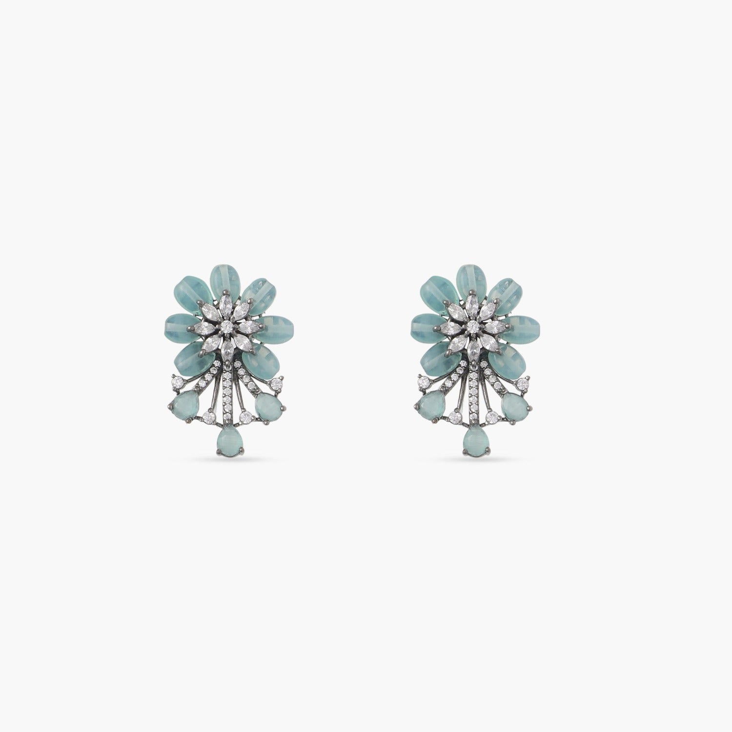 Floret CZ Drop Earrings