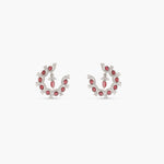Floral Arc CZ Hoop Earrings