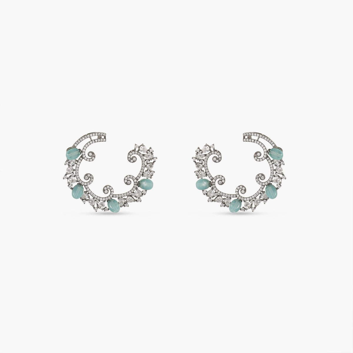 Swirl & Shine CZ Hoop Earrings