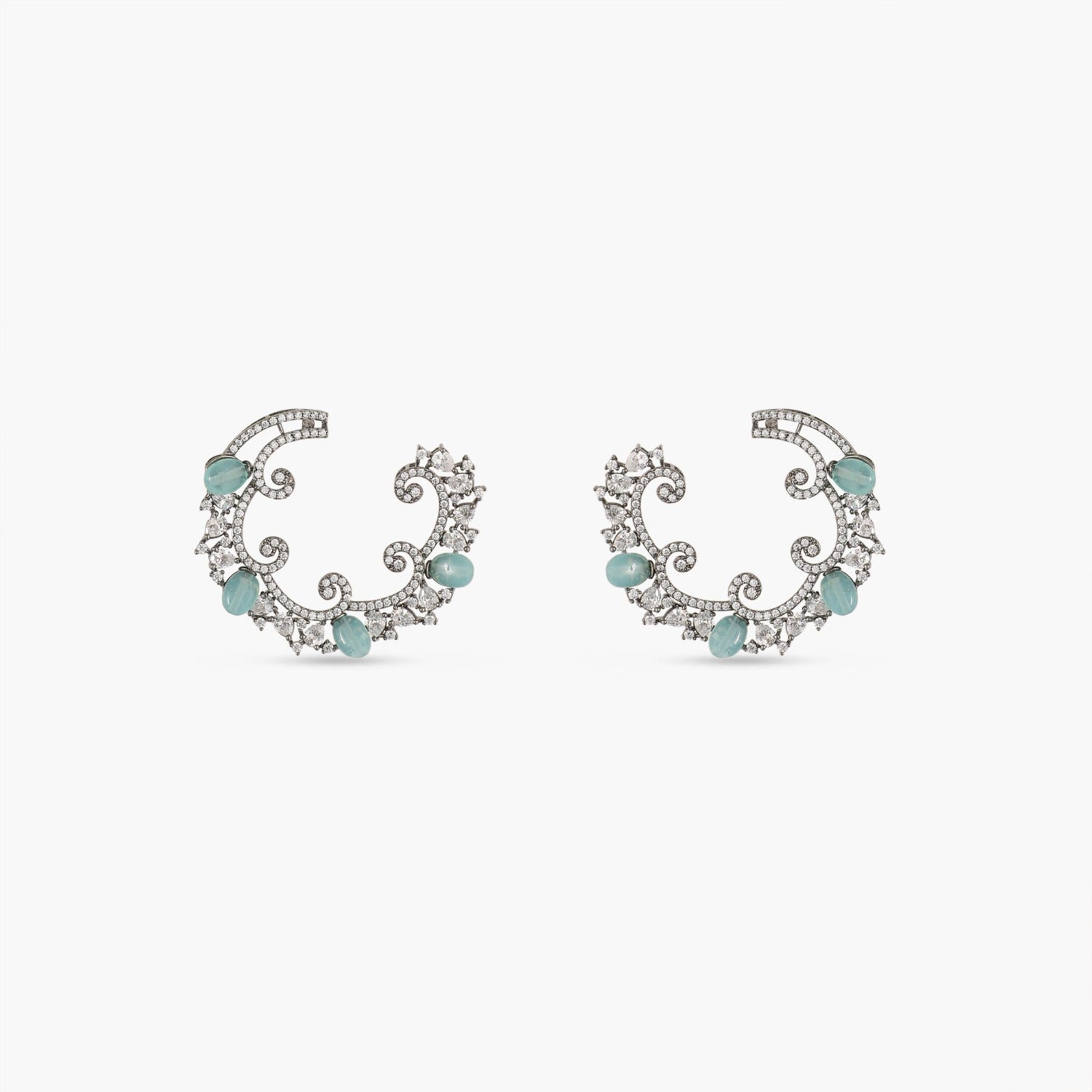 Swirl & Shine CZ Hoop Earrings