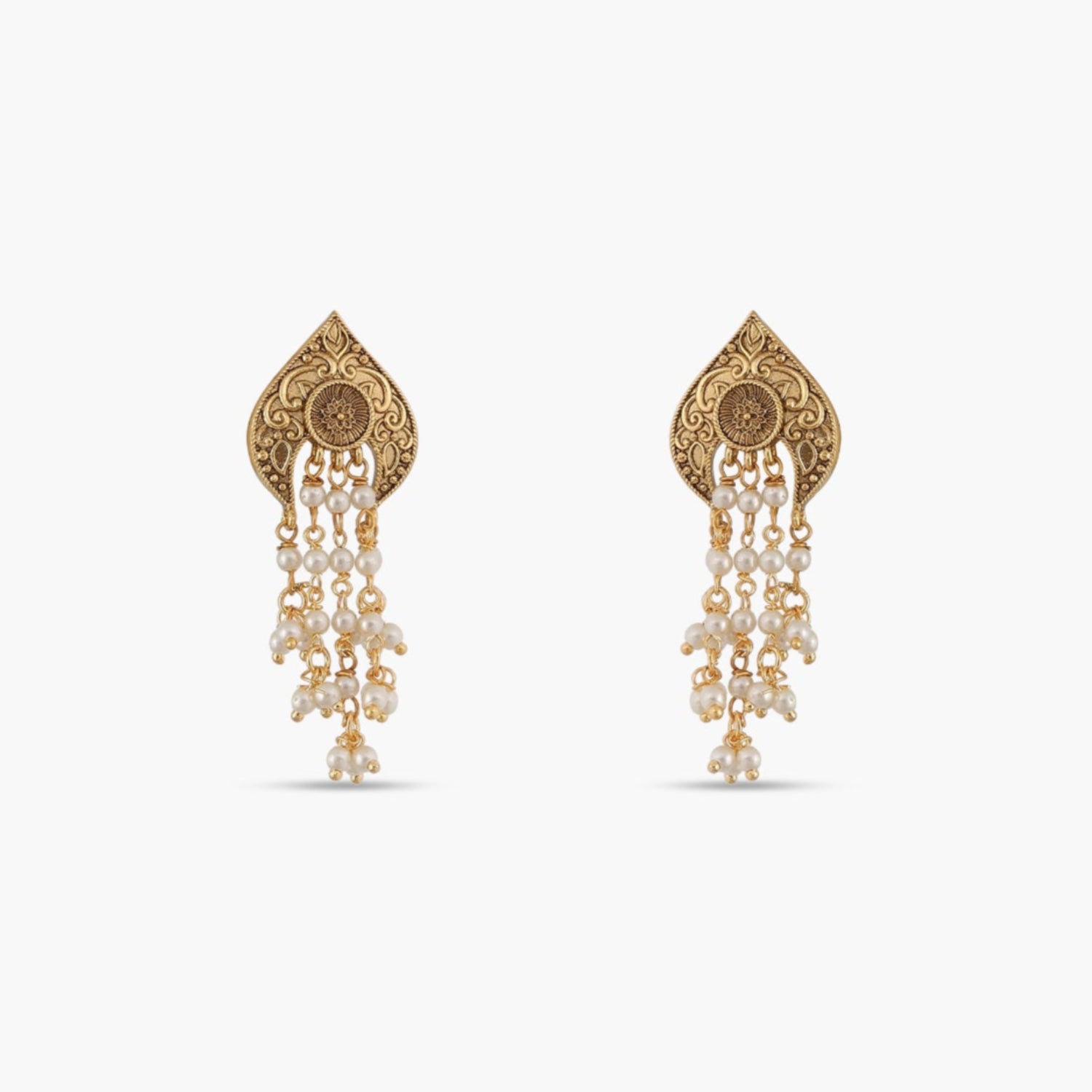 Wisteria Antique Pearl Drop Earrings