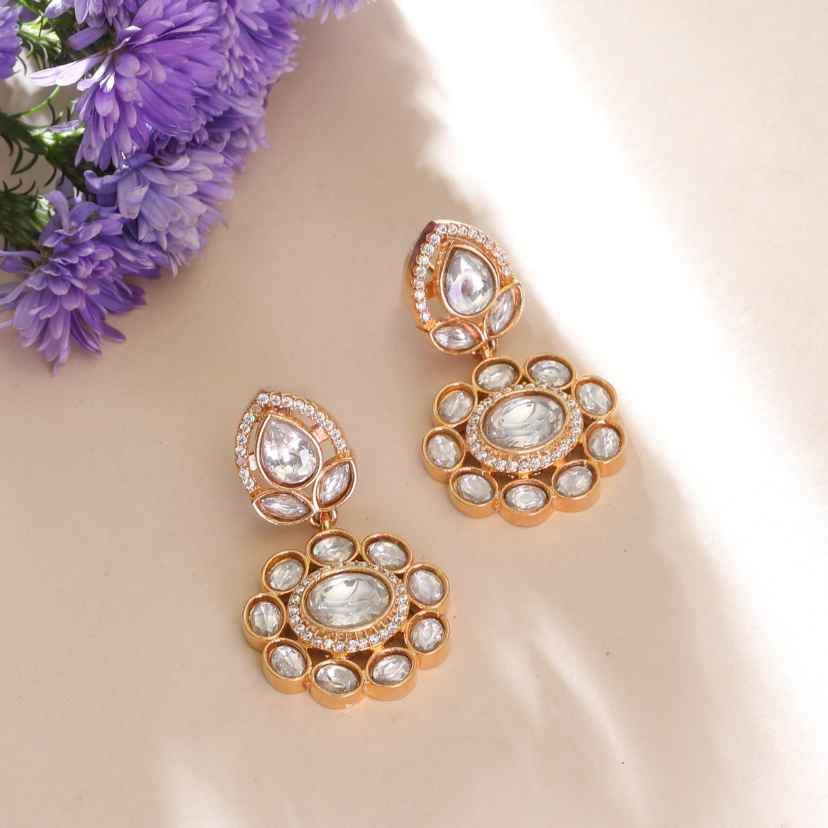 Grace Kundan Drop Earrings