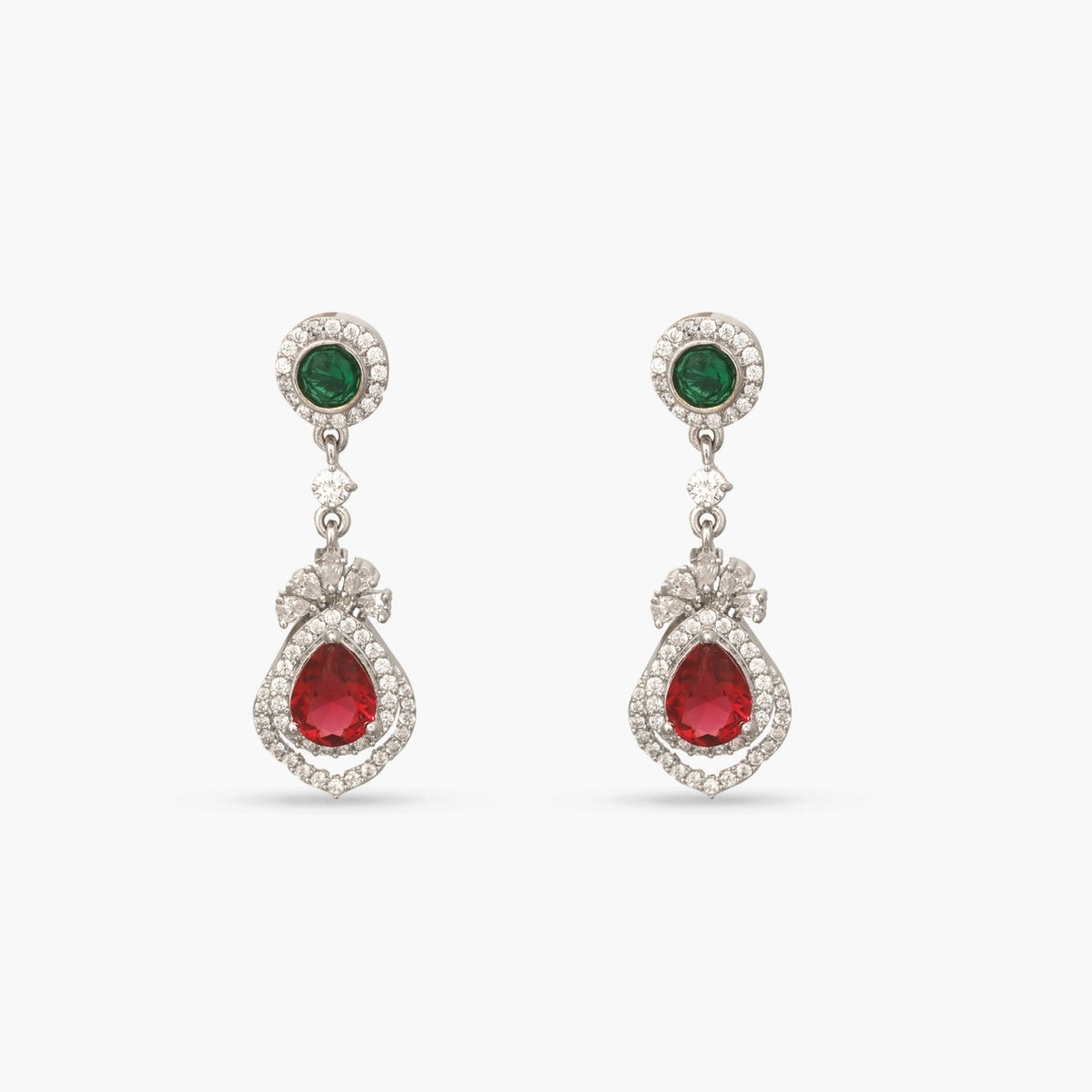 Regal Nakshatra CZ Drop Earrings