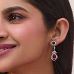Regal Nakshatra CZ Drop Earrings