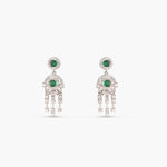 Glow Green Nakshatra CZ Drop Earrings