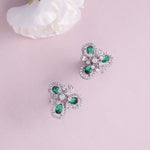 Bloom Green Nakshatra CZ Stud Earrings