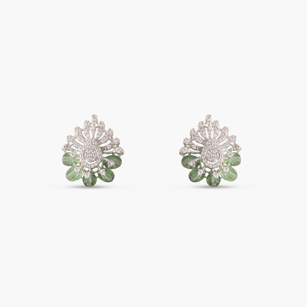 Ombre Feather Nakshatra CZ Stud Earrings