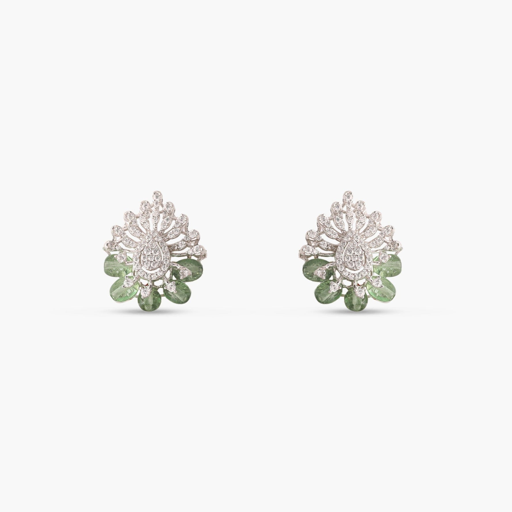 Ombre Feather Nakshatra CZ Stud Earrings