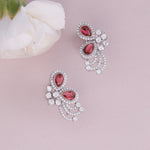 Cressida Red Nakshatra CZ Earrings