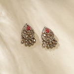 Delara Nakshtra CZ Red Stud Earrings
