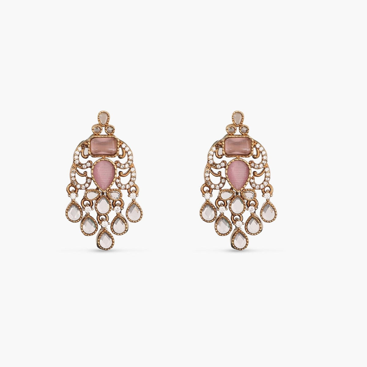 Alina CZ Pink Stud Earrings
