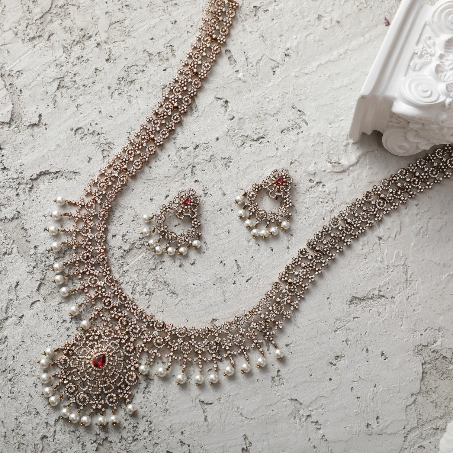 Idika Nakshatra CZ Bridal Long Necklace Set