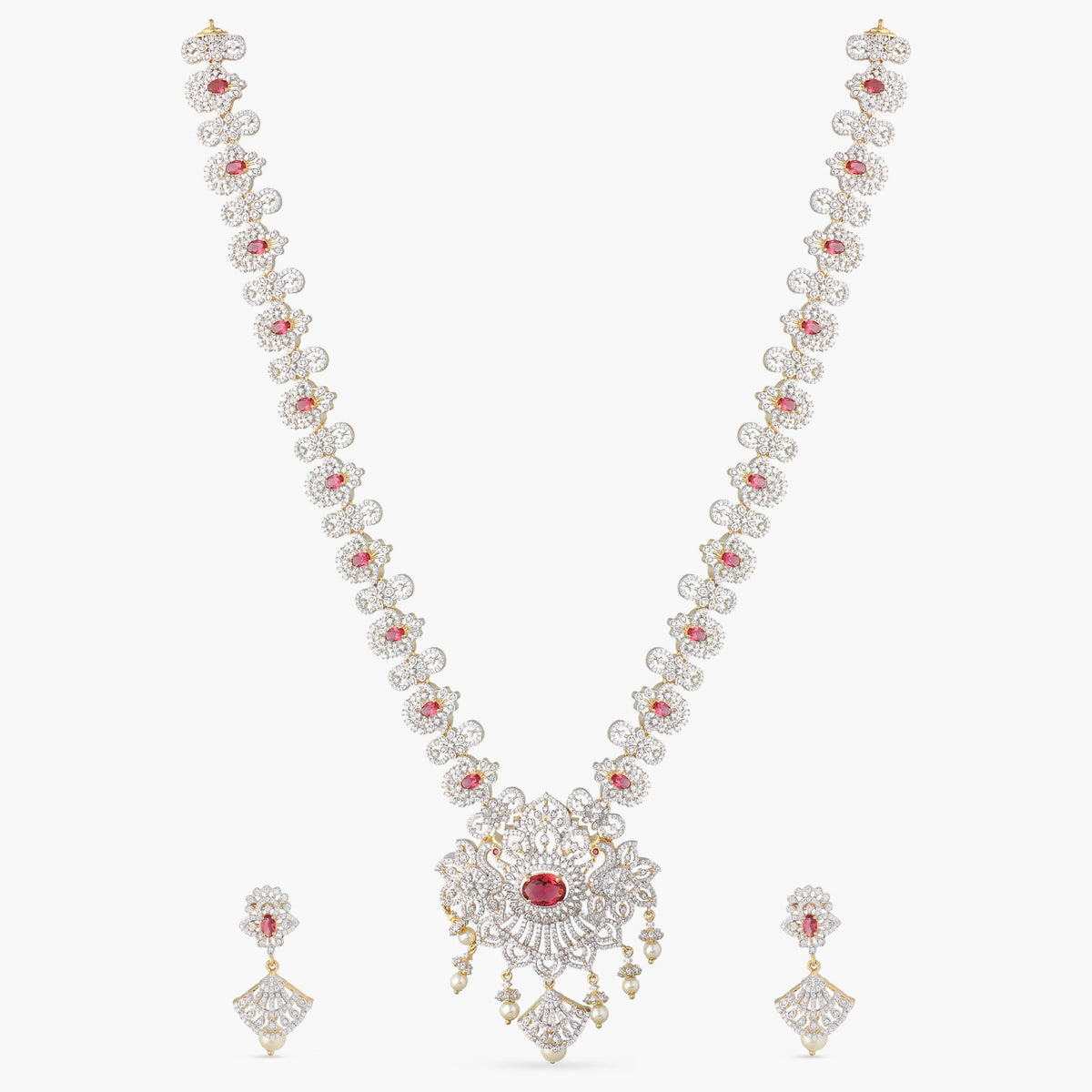 Varuna Nakshatra CZ Long Necklace Set
