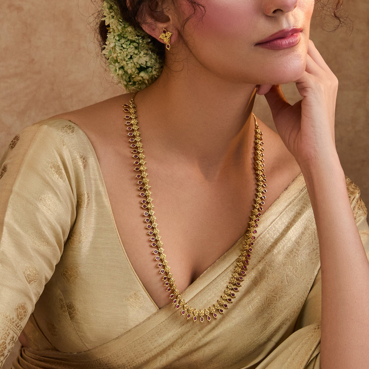 Alakananda Antique Long Necklace Set