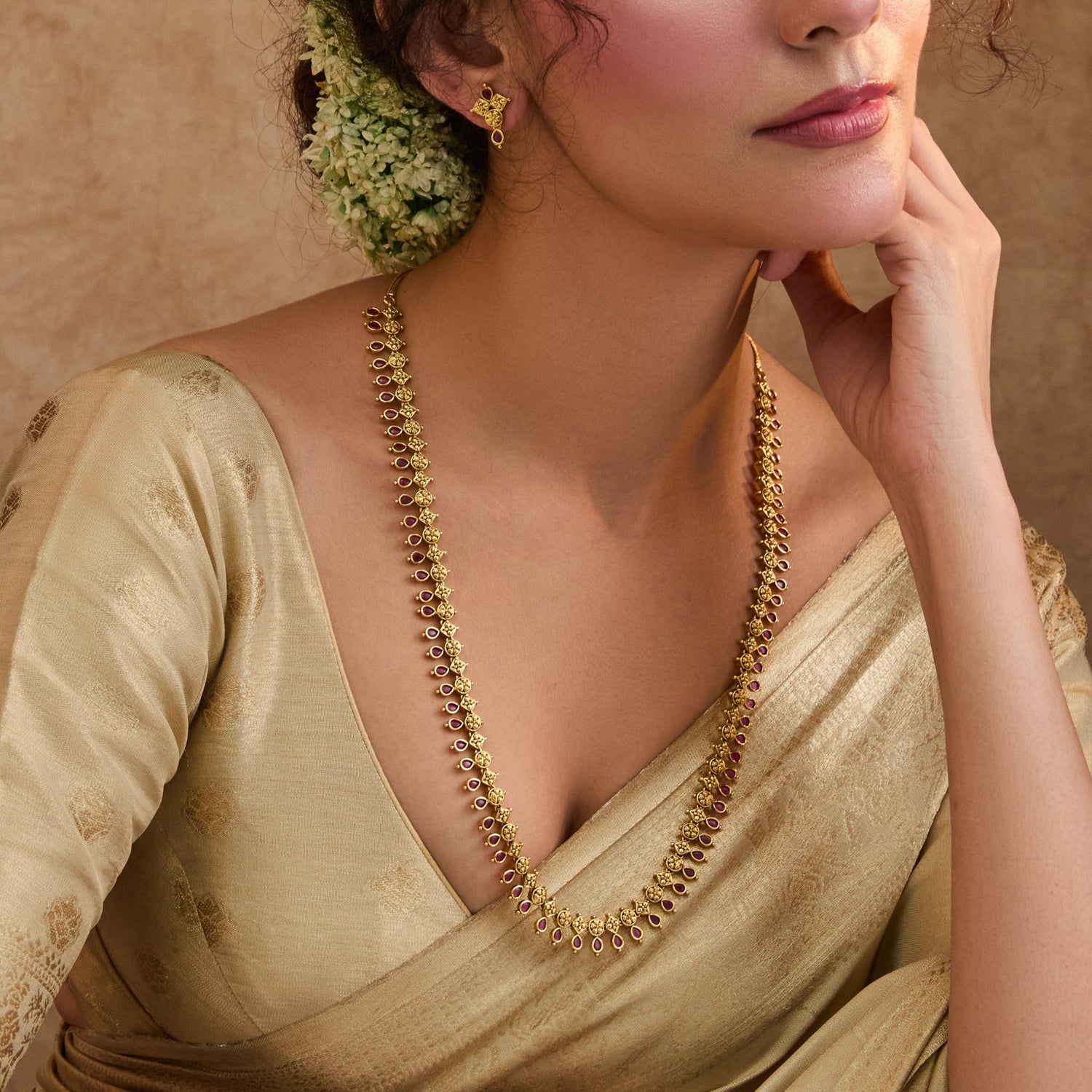 Alakananda Antique Long Necklace Set