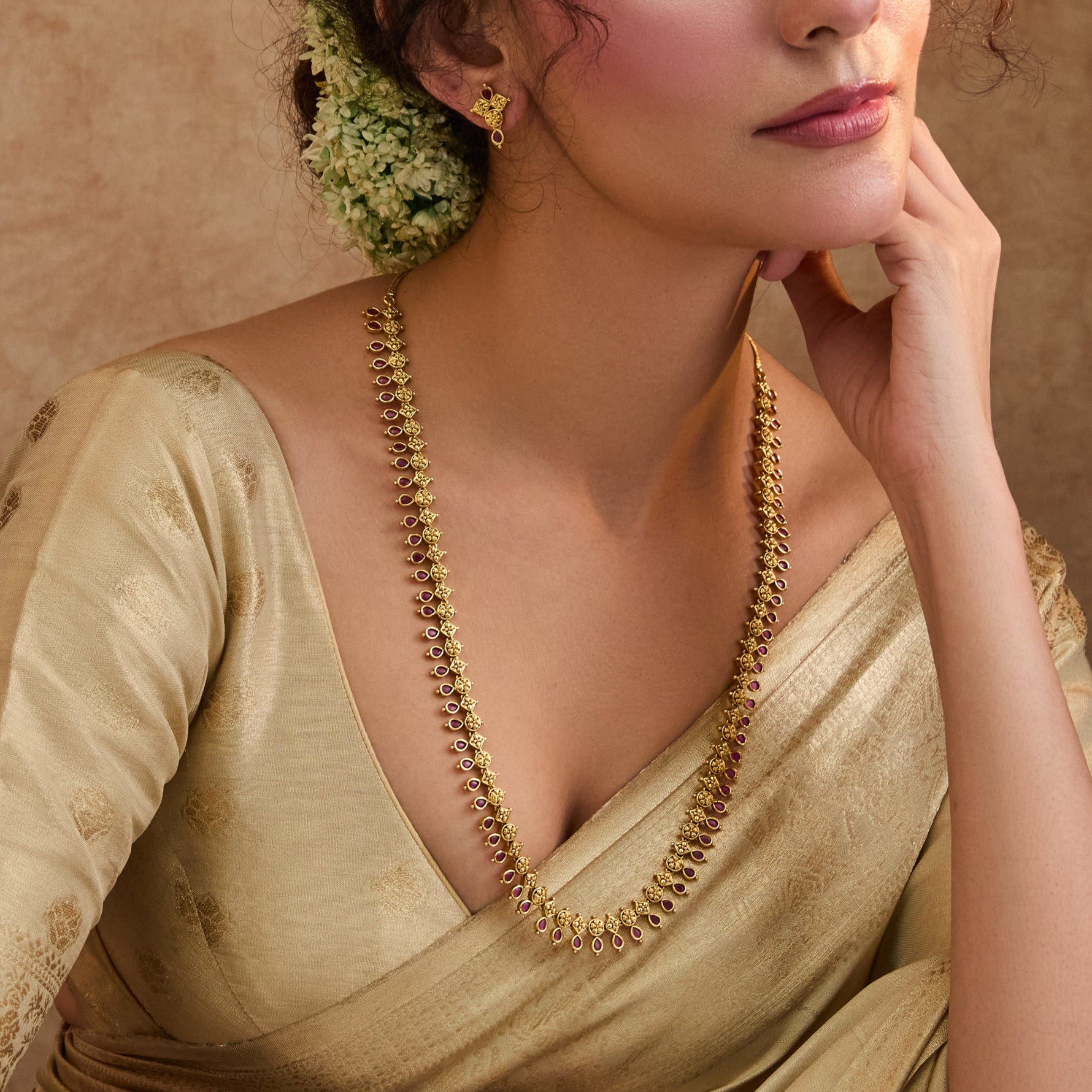 Alakananda Antique Long Necklace Set