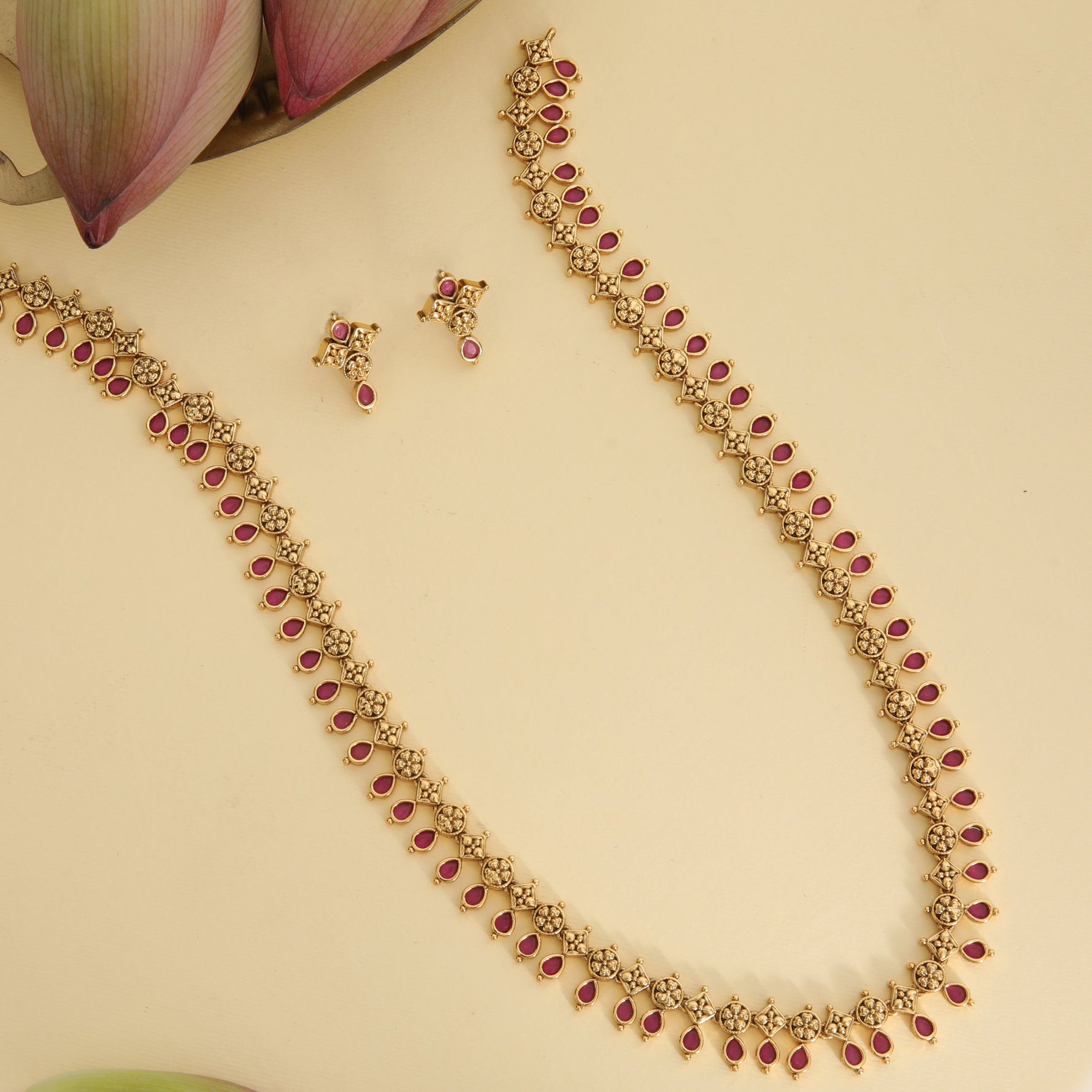 Alakananda Antique Long Necklace Set