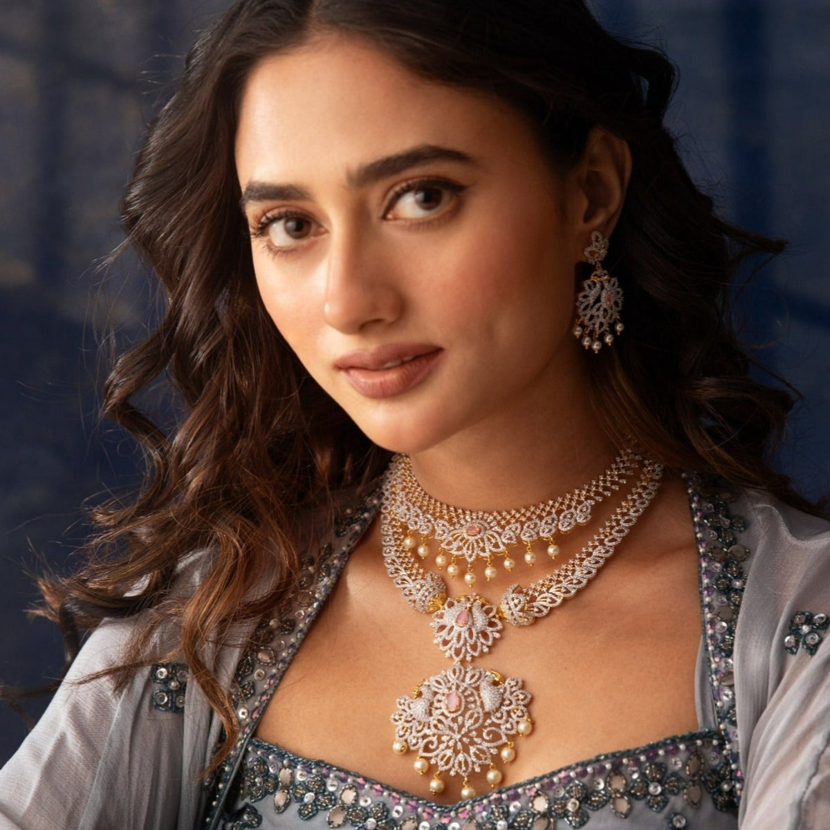 Jivika Nakshatra CZ Necklace Set