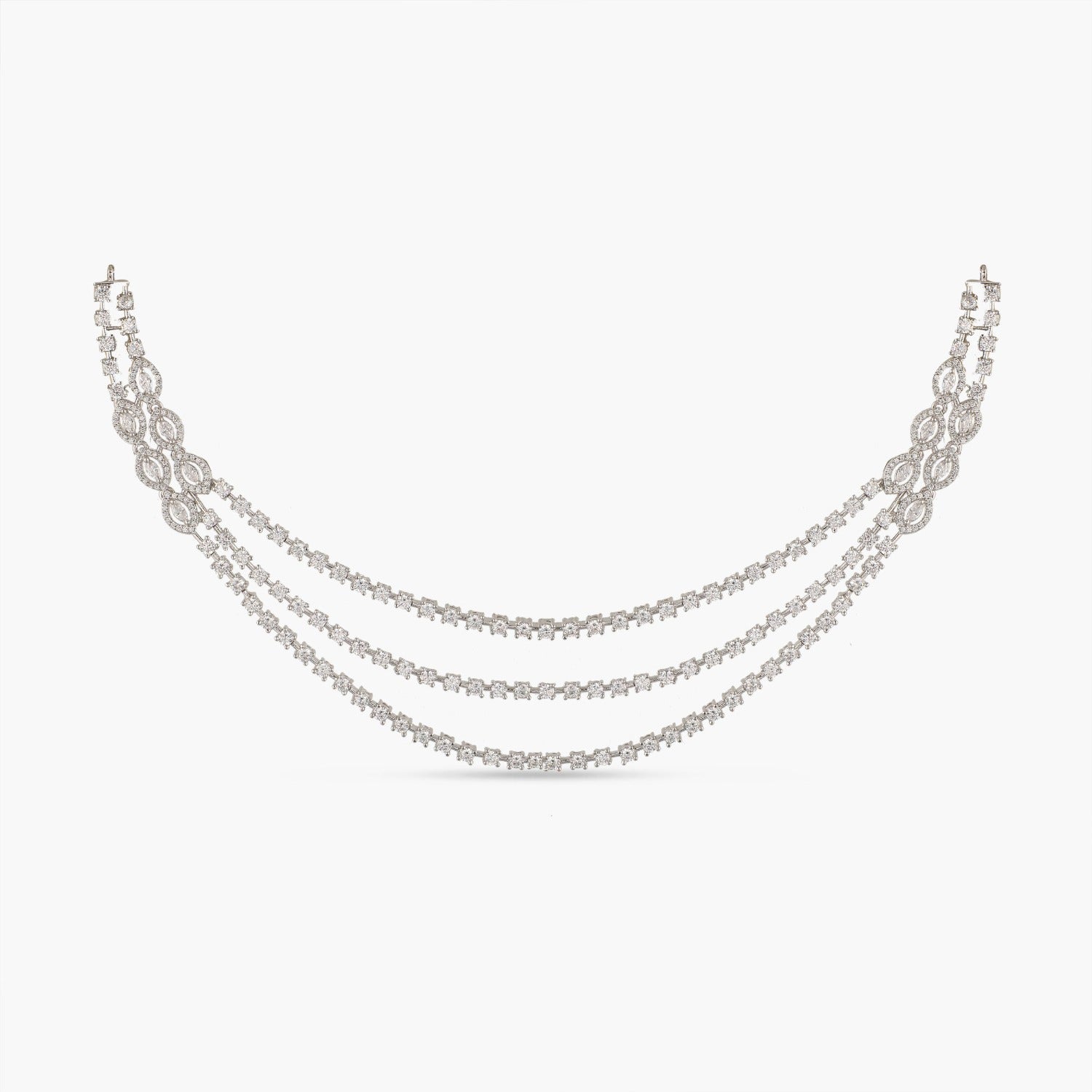 Layered Nakshatra CZ Necklace