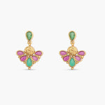 Nirvana Antique Red Green Kempu Necklace Set