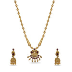 Festive Antique Kempu Necklace Set 
