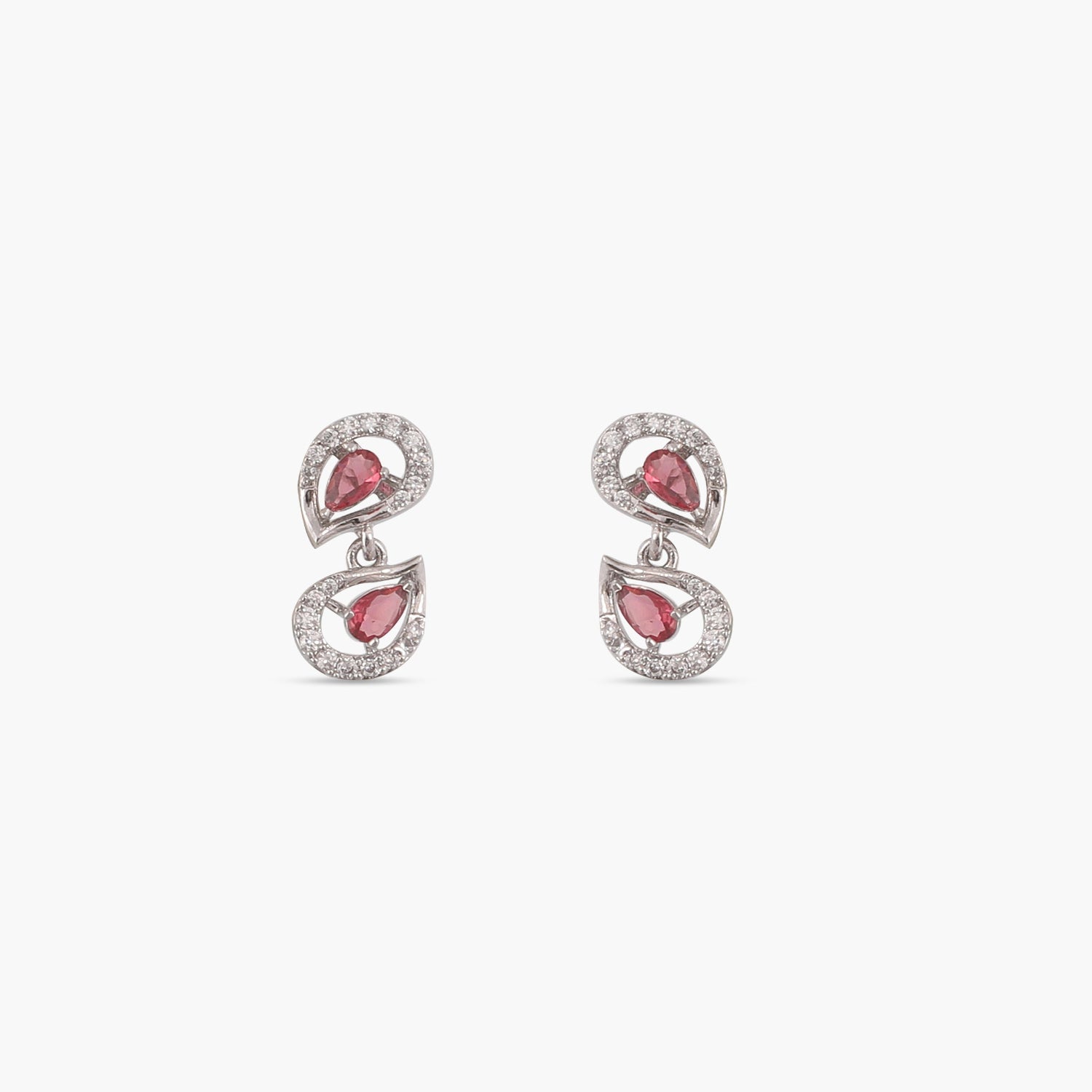 Petaline CZ Red Necklace Set