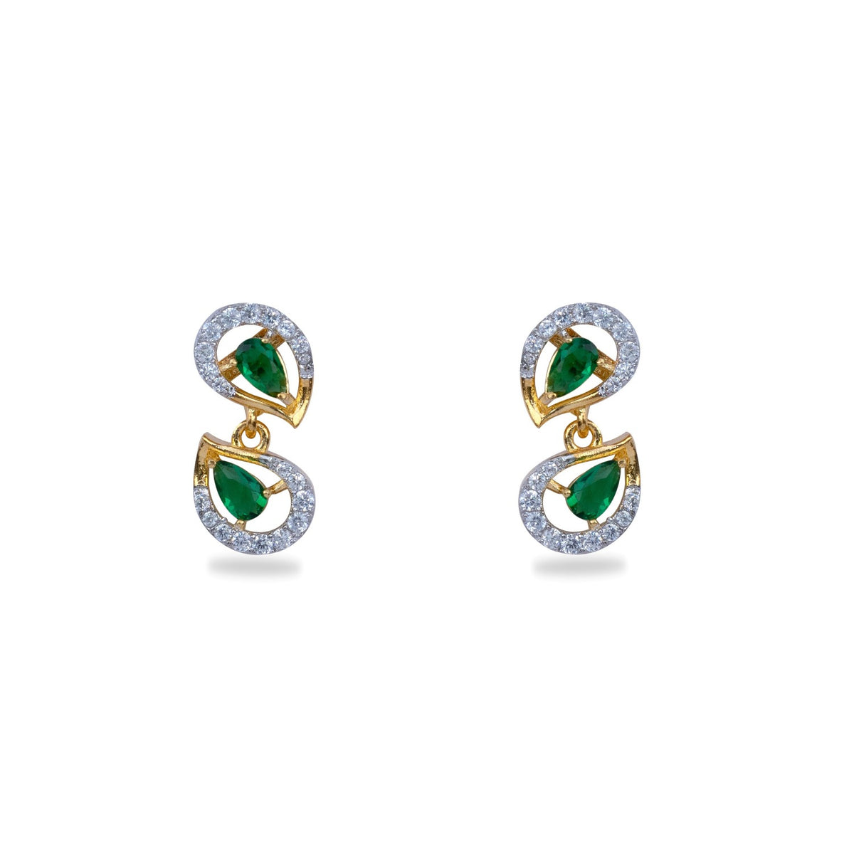 Petaline CZ Green Necklace Set