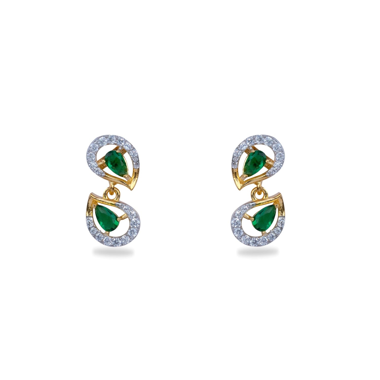 Petaline CZ Green Necklace Set